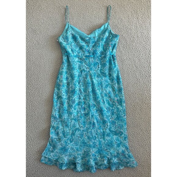 Y2k‎ Dress Fairy Sheer Floral Empire Waist Ruffle Feminine Romantic - Picture 5 of 11